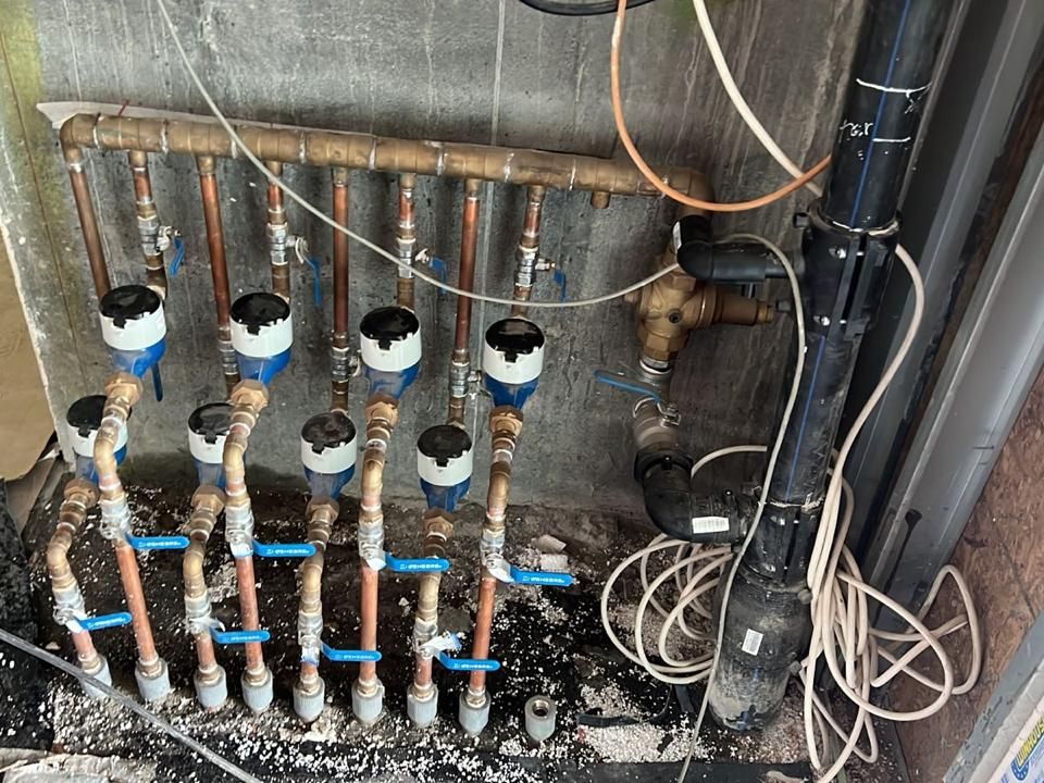 Batería de medidores de agua potable con llaves de corte individuales